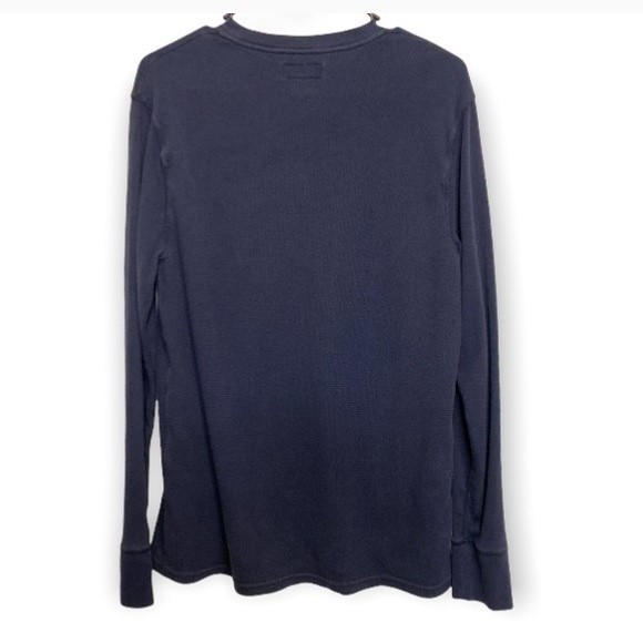 POLO Ralph Lauren Waffle Knit Crew Neck Thermal Long Sleeve Blue size L - Picture 4 of 9